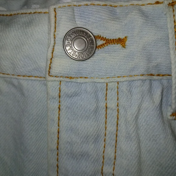 Light Blue Distressed Women’s Denim Shorts - Picture 5 of 6